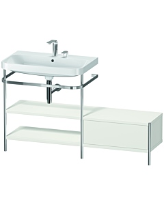 Duravit Happy D.2 Plus combinaison lavabo sur meuble HP4852E3939 140 x 49 cm, 2 trous pour robinetterie, nordic blanc , avec console en métal