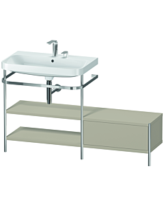 Duravit Happy D.2 Plus combinaison lavabo pour meuble HP4852E6060 140 x 49 cm, 2 trous pour robinetterie, finition taupe satiné, avec console en métal