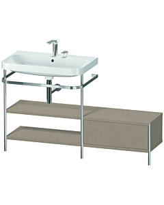 Duravit Happy D.2 Plus Möbelwaschtisch-Kombination HP4852E7575 140 x 49 cm, 2 Hahnlöcher, leinen, mit Metallkonsole