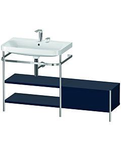 Duravit Happy D.2 Plus combinaison lavabo pour meuble HP4852E9898 140 x 49 cm, 2 trous pour robinet, bleu nuit satiné, avec console en métal