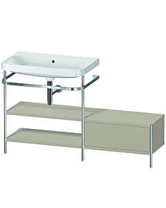 Duravit Happy D.2 Plus combinaison lavabo pour meuble HP4852N6060 140 x 49 cm, sans trou pour robinet, taupe satiné, avec console en métal