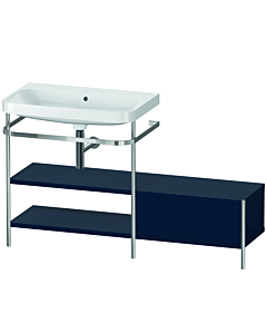 Duravit Happy D.2 Plus combinaison lavabo pour meuble HP4852N9898 140 x 49 cm, sans trou pour robinetterie, finition satinée bleu nuit, avec console en métal