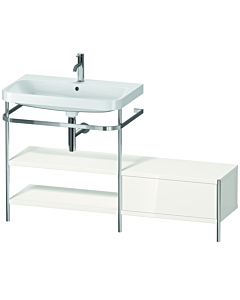 Duravit Happy D.2 Plus combinaison lavabo pour meuble HP4852O2222 140 x 49 cm, trou pour robinetterie 2000 , blanc brillant, avec console en métal