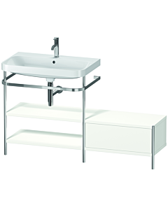 Duravit Happy D.2 Plus Möbelwaschtisch-Kombination HP4852O3636 140 x 49 cm, 1 Hahnloch, weiß seidenmatt, mit Metallkonsole
