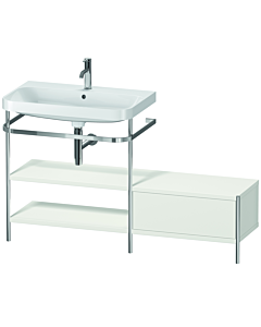 Duravit Happy D.2 Plus furniture washbasin combination HP4852O3939 140 x 49 cm, 2000 tap hole, nordic white satin finish, with metal console