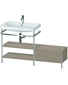 Duravit Happy D.2 Plus vanity washbasin combination HP4852O7575 140 x 49 cm, 2000 tap hole, linen, with metal console