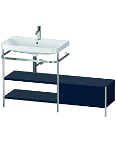 Duravit Happy D.2 Plus furniture washbasin combination HP4852O9898 140 x 49 cm, 2000 tap hole, midnight blue satin finish, with metal console