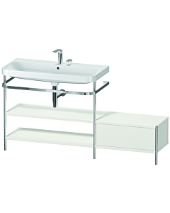 Duravit Happy D.2 Plus combinaison lavabo pour meuble HP4853E3939 160 x 49 cm, 2 trous pour robinetterie, nordic blanc , avec console en métal