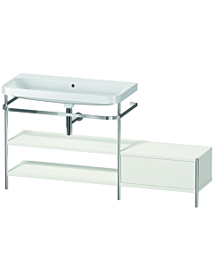 Duravit Happy D.2 Plus combinaison lavabo pour meuble HP4853N3939 160 x 49 cm, sans trou pour robinetterie, nordic blanc , avec console en métal