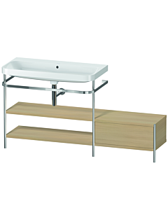 Duravit Happy D.2 Plus furniture washbasin combination HP4853N7171 160 x 49 cm, without tap hole, Mediterranean oak, with metal console