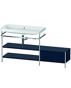 Duravit Happy D.2 Plus combinaison lavabo pour meuble HP4853N9898 160 x 49 cm, sans trou pour robinetterie, finition satinée bleu nuit, avec console en métal