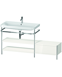 Duravit Happy D.2 Plus furniture washbasin combination HP4853O2222 160 x 49 cm, 2000 tap hole, white high gloss, with metal console