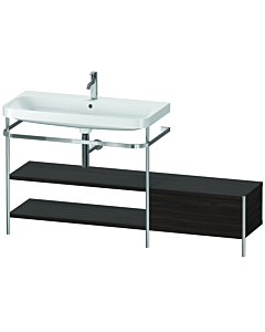 Duravit Happy D.2 Plus combinaison lavabo sur meuble HP4853O6969 160 x 49 cm, trou pour robinetterie 2000 , noyer brossé, avec console en métal