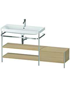 Duravit Happy D.2 Plus Möbelwaschtisch-Kombination HP4853O7171 160 x 49 cm, 1 Hahnloch, mediterrane Eiche, mit Metallkonsole