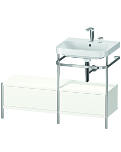 Duravit Happy D.2 Plus combinaison lavabo pour meuble HP4855E3636 120x49cm, avec console en métal, 2 trous pour robinetterie, blanc
