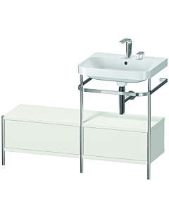 Duravit Happy D.2 Plus Möbelwaschtisch-Kombination HP4855E3939 120x49cm, mit Metallkonsole, 2 Hahnlöcher, nordic weiß seidenmatt