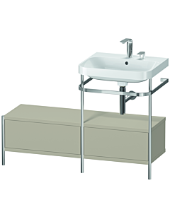 Duravit Happy D.2 Plus vanity combination HP4855E6060 120x49cm, with metal console, 2 tap holes, taupe satin finish