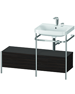 Duravit Happy D.2 Plus furniture washbasin combination HP4855E6969 120x49cm, with metal console, 2 tap holes, brushed walnut