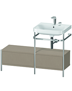 Duravit Happy D.2 Plus combinaison lavabo sur meuble HP4855E7575 120x49cm, avec console en métal, 2 trous pour robinetterie, lin