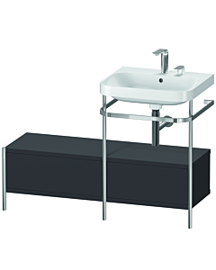 Duravit Happy D.2 Plus furniture washbasin combination HP4855E8080 120x49cm, with metal console, 2 tap holes, graphite super matt