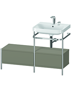 Duravit Happy D.2 Plus combinaison lavabo pour meuble HP4855E9292 120x49cm, avec console en métal, 2 trous pour robinetterie, finition satinée gris pierre