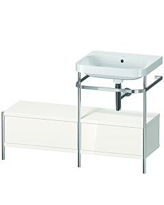 Duravit Happy D.2 Plus Möbelwaschtisch-Kombination HP4855N2222 120x49cm, mit Metallkonsole, ohne Hahnloch, weiß hochglanz