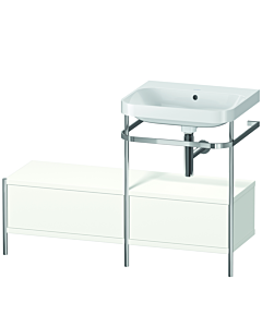 Duravit Happy D.2 Plus furniture washbasin combination HP4855N3636 120x49cm, with metal console, without tap hole, white satin finish