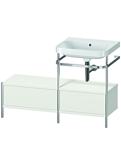 Duravit Happy D.2 Plus Möbelwaschtisch-Kombination HP4855N3939 120x49cm, mit Metallkonsole, ohne Hahnloch, nordic weiß seidenmatt