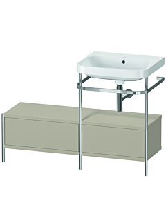 Duravit Happy D.2 Plus combinaison lavabo pour meuble HP4855N6060 120x49cm, avec console en métal, sans trou pour robinetterie, taupe satiné