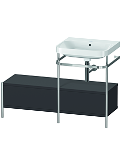 Duravit Happy D.2 Plus furniture washbasin combination HP4855N8080 120x49cm, with metal console, without tap hole, graphite super matt