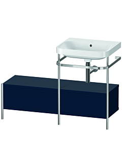 Duravit Happy D.2 Plus furniture washbasin combination HP4855N9898 120x49cm, with metal console, without tap hole, midnight blue satin finish