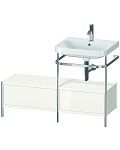Duravit Happy D.2 Plus Möbelwaschtisch-Kombination HP4855O2222 120x49cm, mit Metallkonsole, 1 Hahnloch, weiß hochglanz