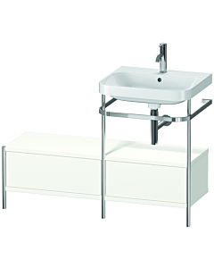 Duravit Happy D.2 Plus furniture washbasin combination HP4855O3636 120x49cm, with metal console, 2000 hole, white satin finish