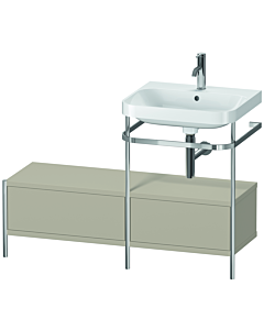 Duravit Happy D.2 Plus Möbelwaschtisch-Kombination HP4855O6060 120x49cm, mit Metallkonsole, 1 Hahnloch, taupe seidenmatt