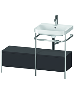 Duravit Happy D.2 Plus furniture washbasin combination HP4855O8080 120x49cm, with metal console, 2000 hole, graphite super matt