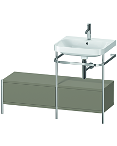 Duravit Happy D.2 Plus furniture washbasin combination HP4855O9292 120x49cm, with metal console, 2000 tap hole, stone gray satin finish