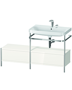 Duravit Happy D.2 Plus combinaison de vanité HP4857E2222 140x49cm, avec console en métal, 2 trous pour robinetterie, blanc brillant