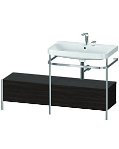 Duravit Happy D.2 Plus Möbelwaschtisch-Kombination HP4857E6969 140x49cm, mit Metallkonsole, 2 Hahnlöcher, nussbaum gebürstet