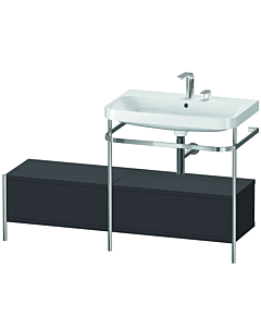 Duravit Happy D.2 Plus combinaison lavabo pour meuble HP4857E8080 140x49cm, avec console en métal, 2 trous pour robinetterie, graphite super mat