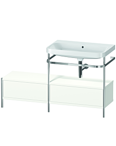 Duravit Happy D.2 Plus furniture washbasin combination HP4857N3636 140x49cm, with metal console, without tap hole, white satin finish