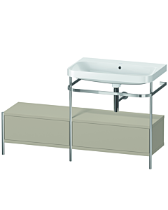 Duravit Happy D.2 Plus combinaison de vanité HP4857N6060 140x49cm, avec console en métal, sans trou pour robinet, taupe satiné