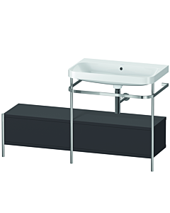 Duravit Happy D.2 Plus combinaison lavabo pour meuble HP4857N8080 140x49cm, avec console en métal, sans trou pour robinet, graphite super mat