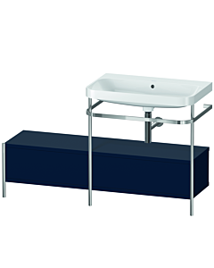 Duravit Happy D.2 Plus combinaison lavabo sur meuble HP4857N9898 140x49cm, avec console en métal, sans trou pour robinetterie, finition satinée bleu nuit