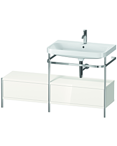 Duravit Happy D.2 Plus combinaison lavabo pour meuble HP4857O2222 140x49cm, avec console en métal, trou pour 2000 , blanc brillant