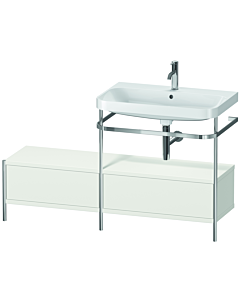 Duravit Happy D.2 Plus Möbelwaschtisch-Kombination HP4857O3939 140x49cm, mit Metallkonsole, 1 Hahnloch, nordic weiß seidenmatt