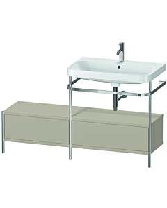 Duravit Happy D.2 Plus furniture washbasin combination HP4857O6060 140x49cm, with metal console, 2000 hole, taupe satin finish