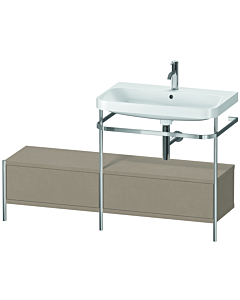 Duravit Happy D.2 Plus vanity washbasin combination HP4857O7575 140x49cm, with metal console, 2000 hole, linen