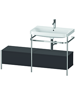 Duravit Happy D.2 Plus Möbelwaschtisch-Kombination HP4857O8080 140x49cm, mit Metallkonsole, 1 Hahnloch, graphit supermatt