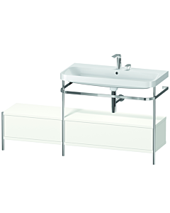 Duravit Happy D.2 Plus furniture washbasin combination HP4858E3636 160x49cm, with metal console, 2 tap holes, white satin finish