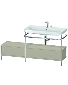 Duravit Happy D.2 Plus furniture washbasin combination HP4858E6060 160x49cm, with metal console, 2 tap holes, taupe satin finish